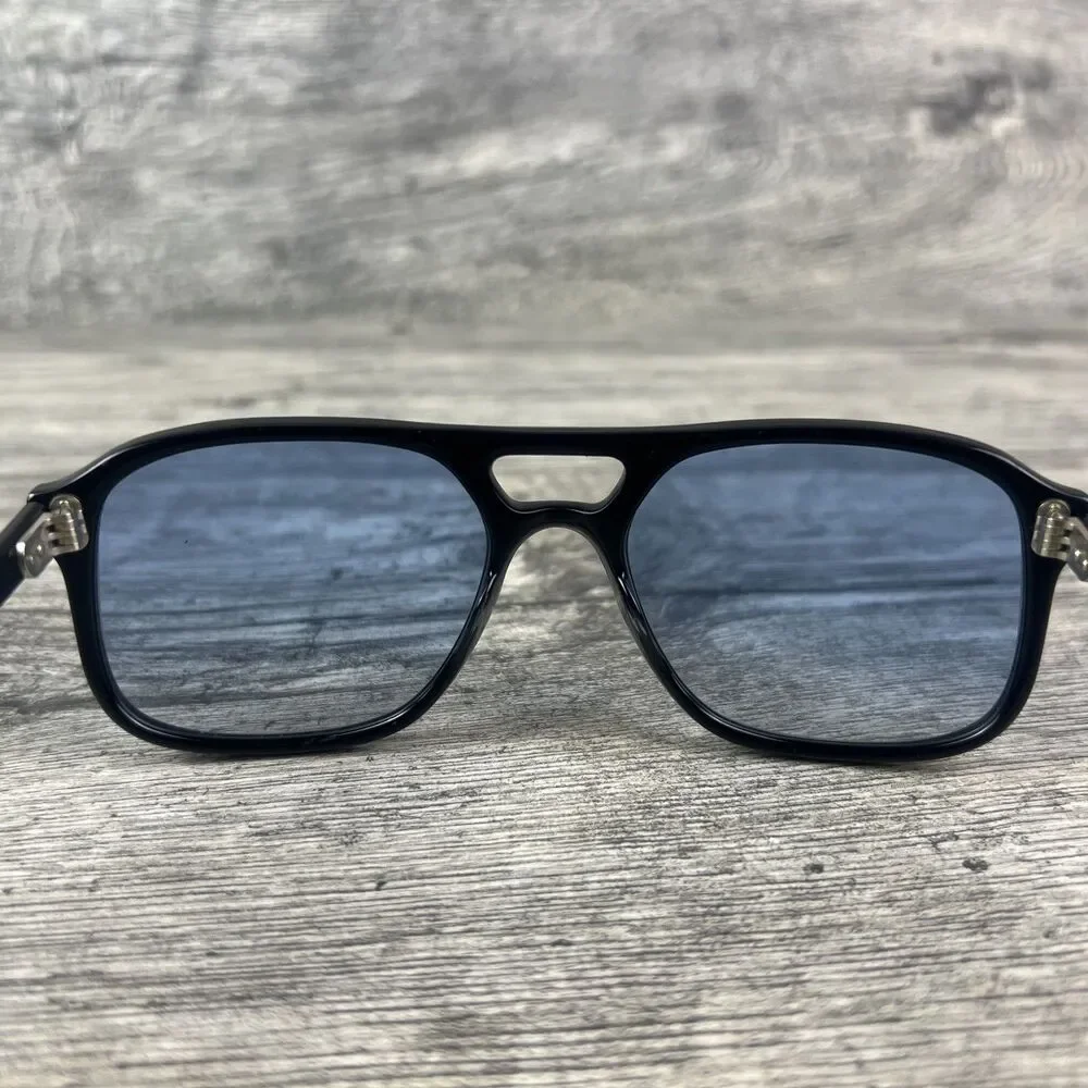 Selima Optique Nash Black Sunglasses Blue Lenses Rare 1 of 50 France